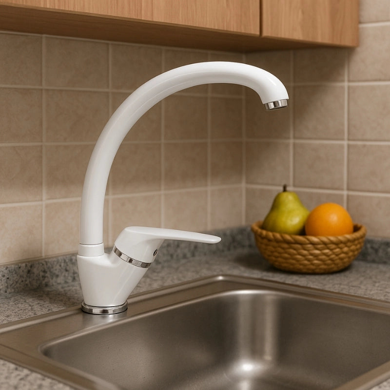 Ogomondo miscelatore oslo orientabile ottone colorato per lavello cucina *** finitura- bianco, confezione 1