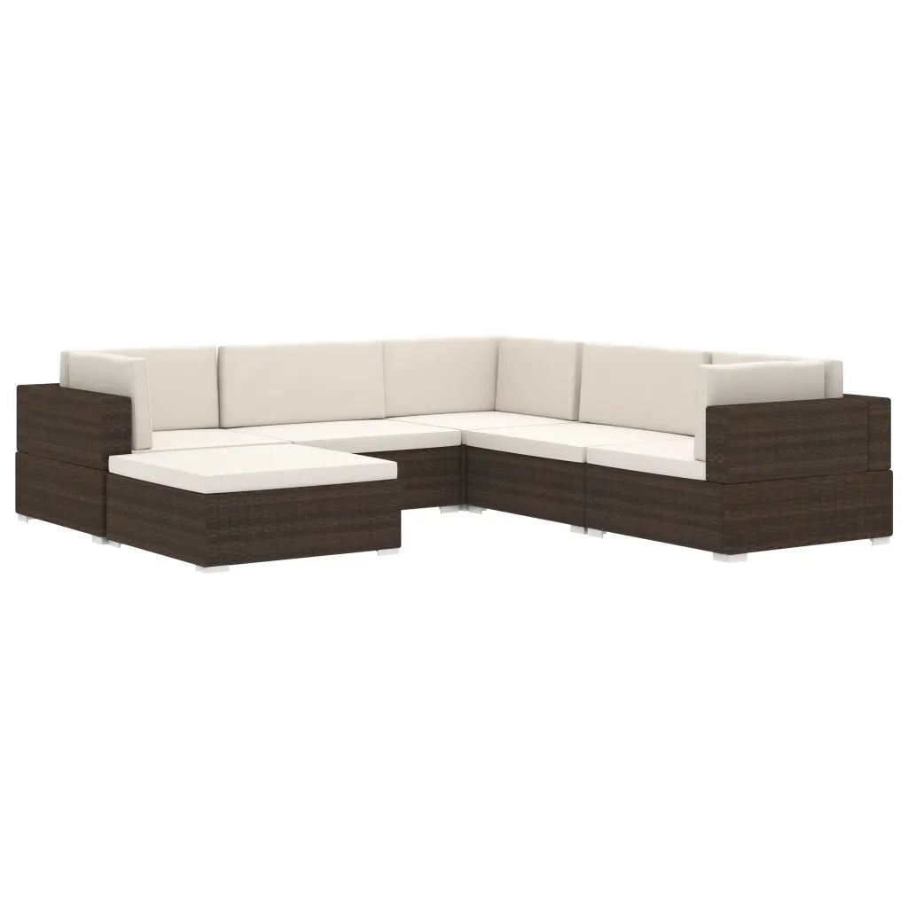 Poltrona | Sedia Relax Modulare ad Angolo 1 pz con Cuscini in Polyrattan Nero