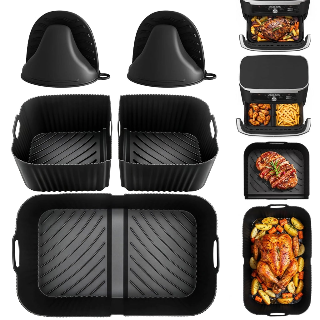 Stampo in silicone per friggitrice ad aria da 10,4 litri, set da 5 pezzi, resistente al calore