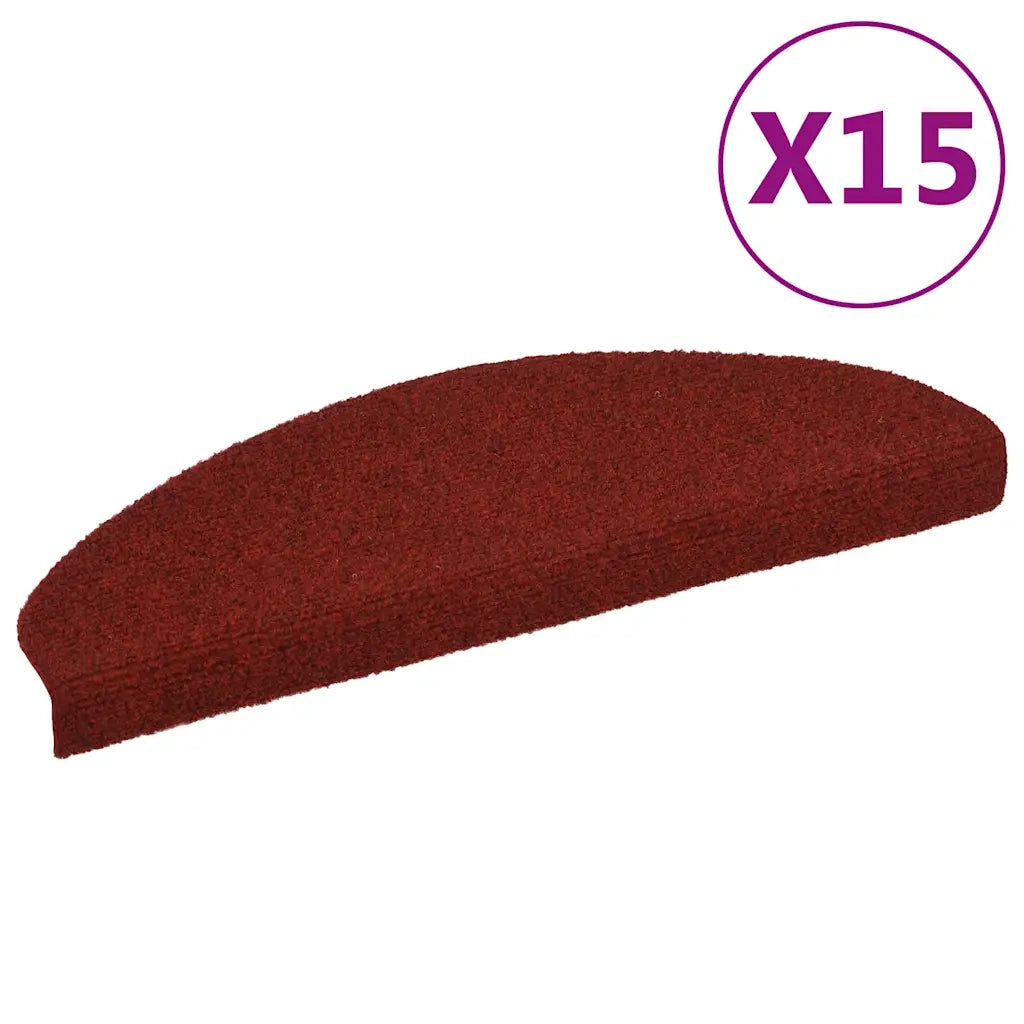 Tappetini Autoadesivi per Scale 15 pz | Gradini per Scale 65x21x4 cm Rosso