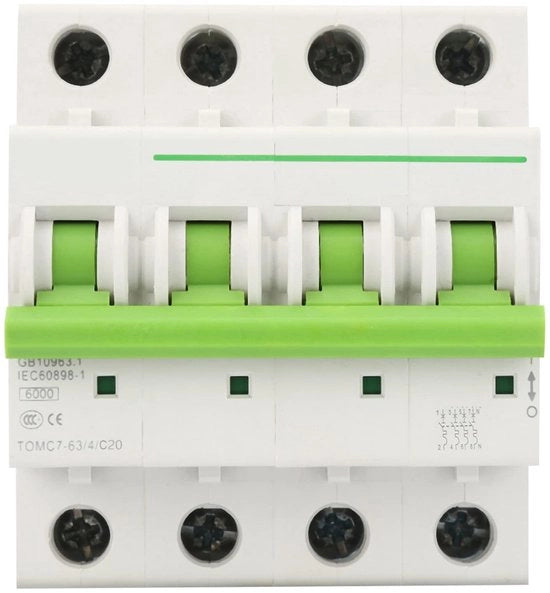 Interruttore di Corrente Miniatore - 4P - Protezione da Surrota - 20A - Contattore a Vapore - Adatto per Illuminazione Residenziale - 380V/415V AC
