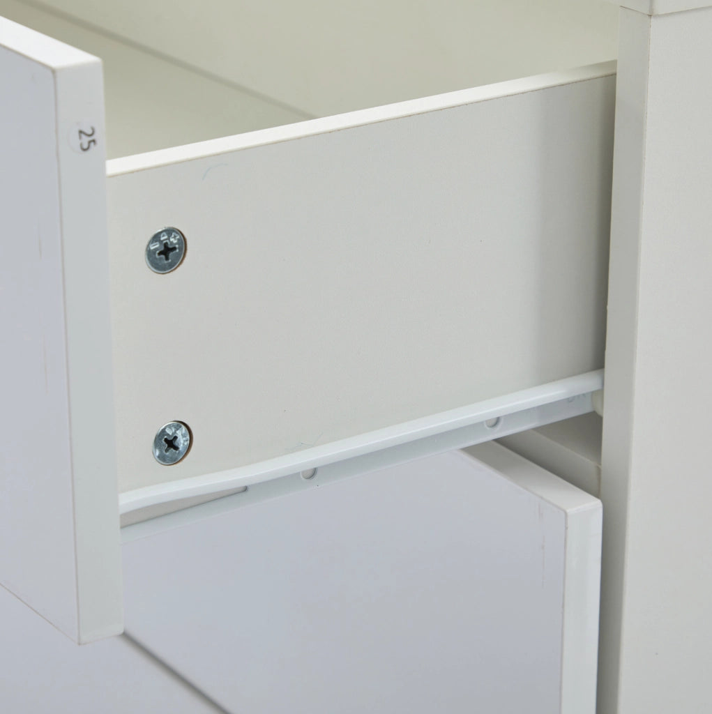 Credenza moderna bianca lucida con contenitore integrato