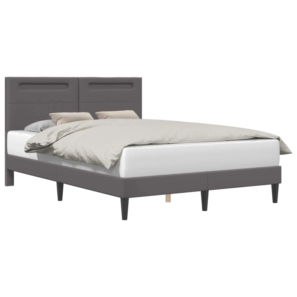 Struttura del letto con testiera-Giroletto Grigio 160 x 200 cm Similpelle 178466