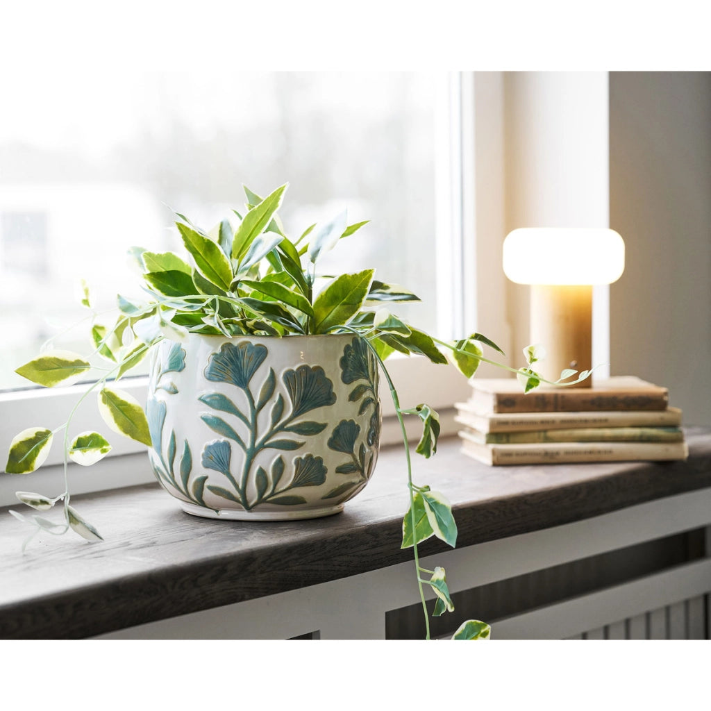 Vaso per Piante Flowerpot, Bianco, Ceramica, 22,5x22,5x17,5 cm