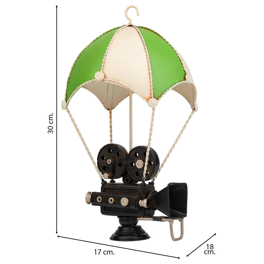 Parapendio in metallo verde 18x17x30h