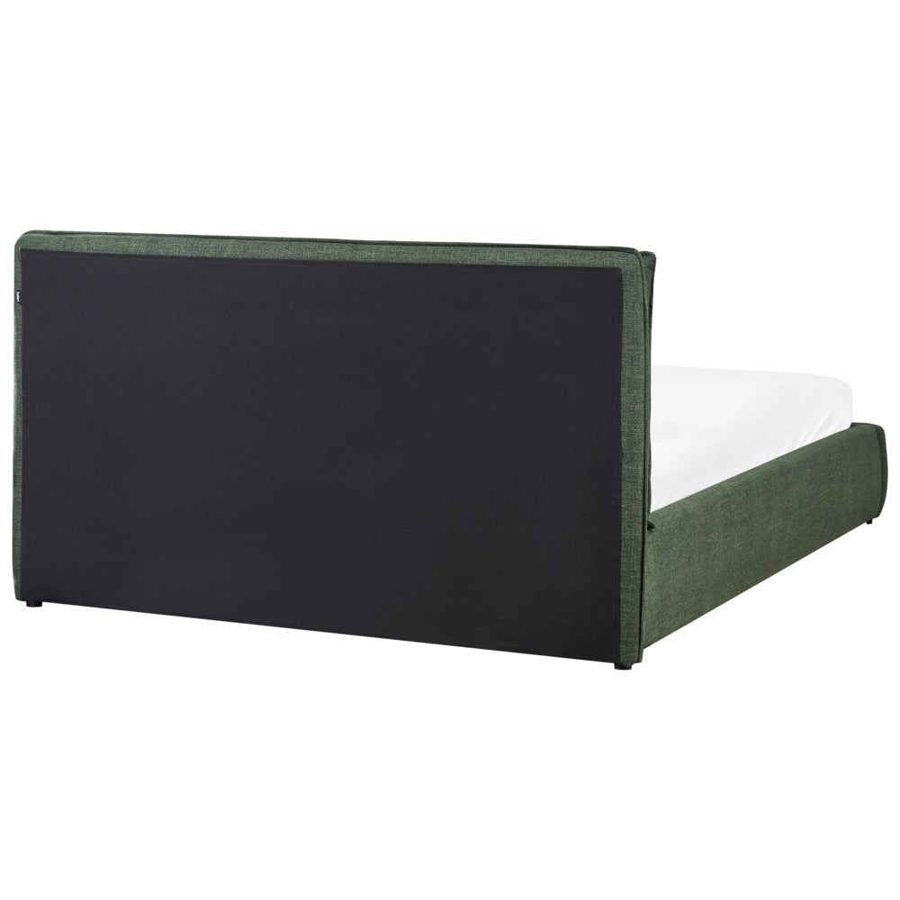 Letto matrimoniale in tessuto verde scuro con contenitore 160 x 200 cm camera da letto moderna