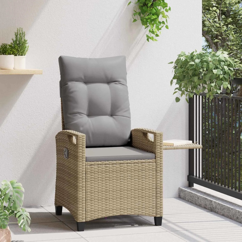 Sedia da giardino reclinabile Beige e Grigio Chiaro polyrattan 42026843