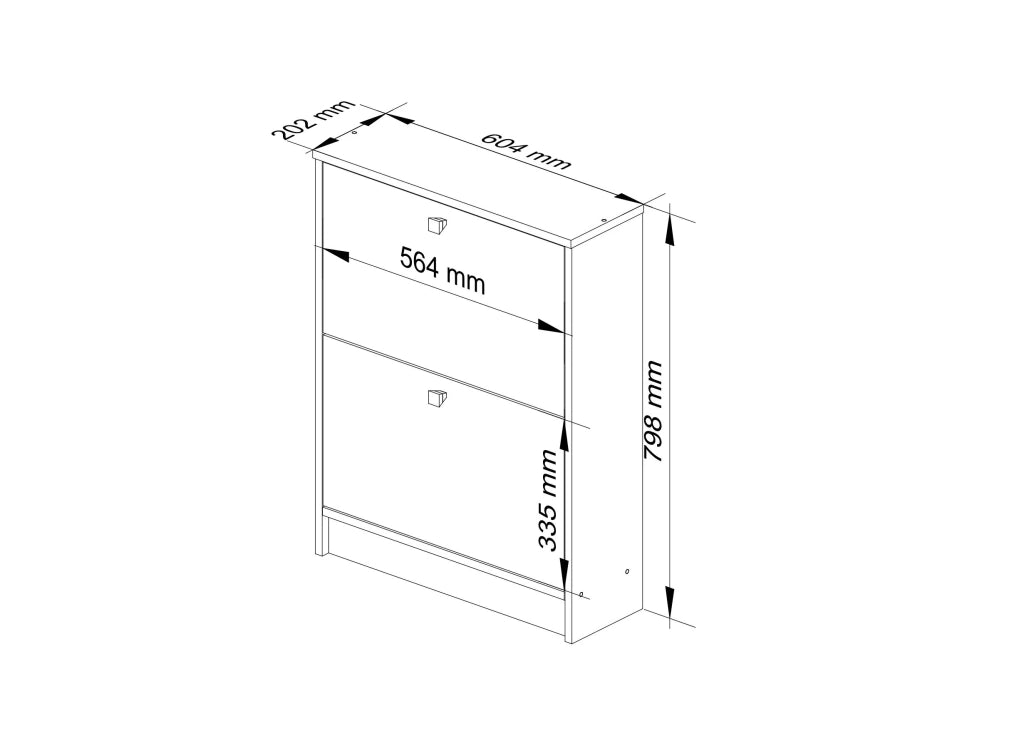 Scarpiera AKORD Bianco 60 cm 2 ante 60x20x80 cm