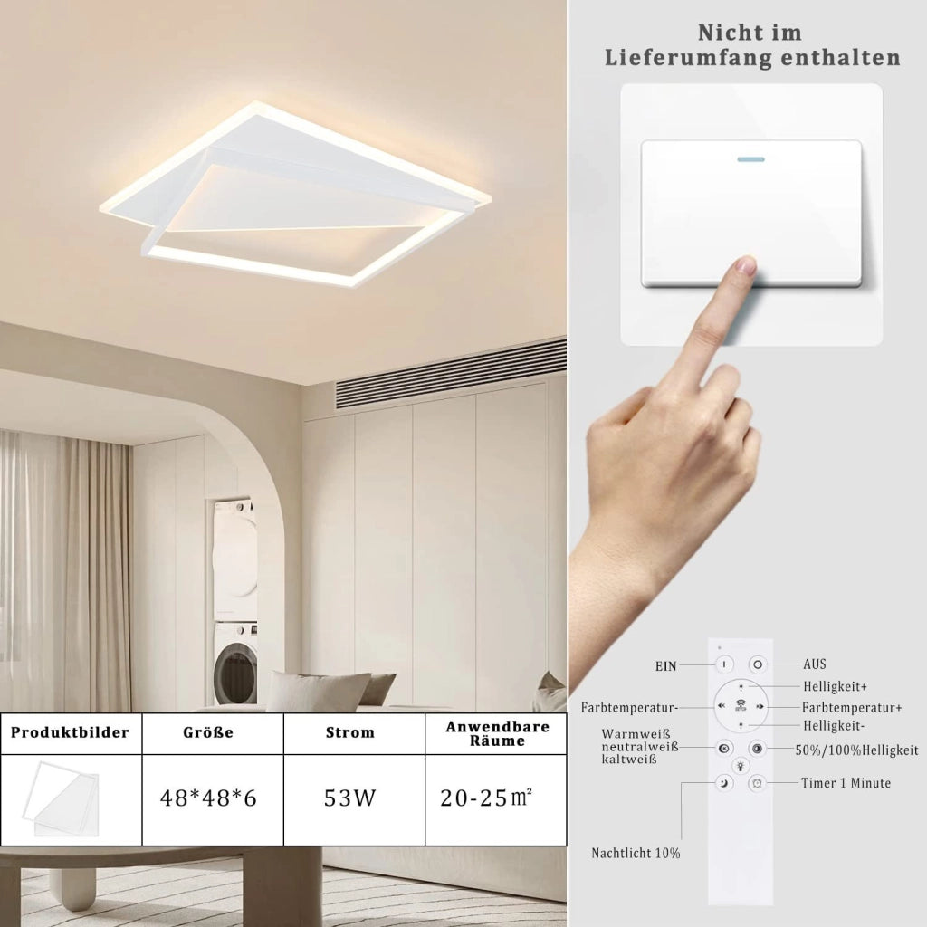 ZMH Lampada da soffitto LED Plaza dal design moderno