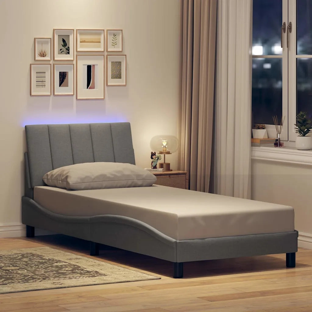 Giroletto senza Materasso Hanko Grigio Chiaro 90x190 cm Tessuto