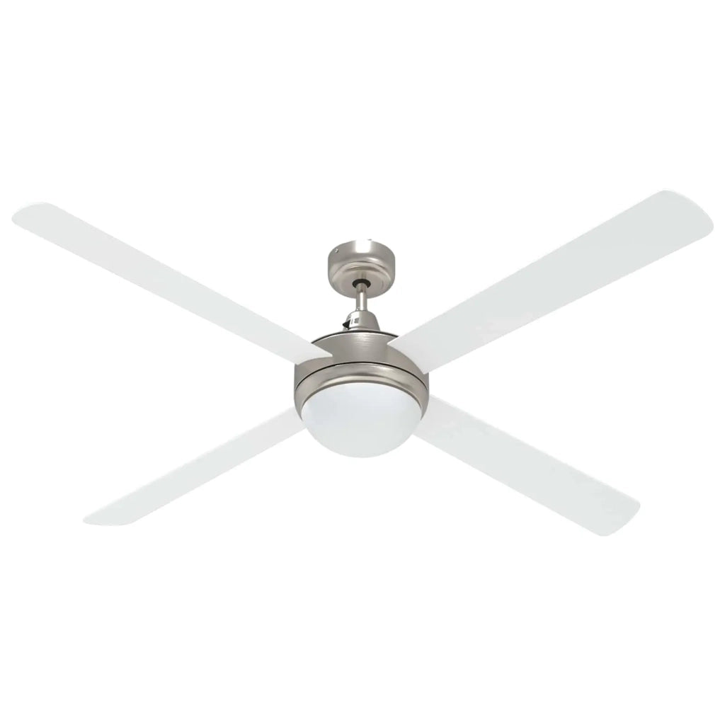 Ventilatore da soffitto con luce e telecomando Ø 130 cm Bianco 42035647