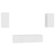 Set Mobili Porta TV 4 pz | Armadietto TV | Mobile Porta TV Bianco in Legno Multistrato