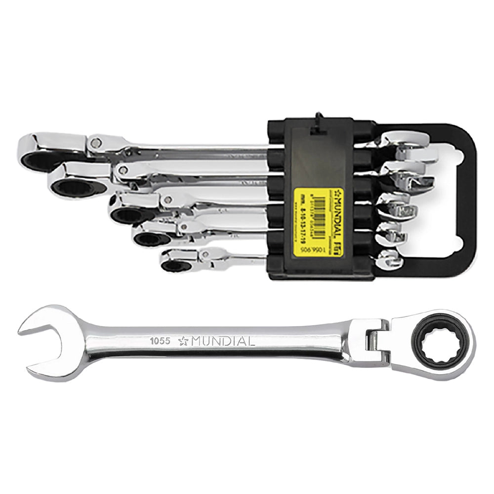 1cf serie chiavi combinate a cricchetto snodate 5 pezzi cod:ferx.5130236nlm