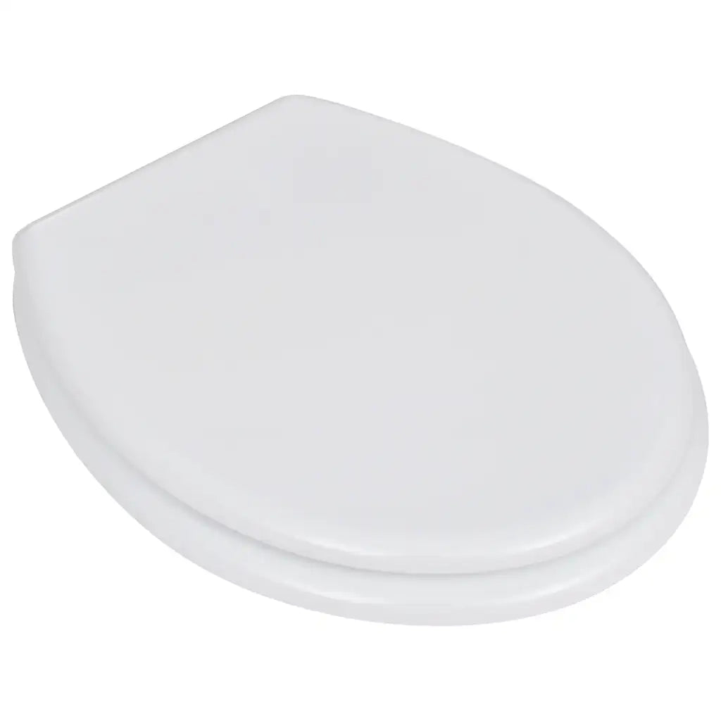 Sedile WC in MDF con Coperchio Design Semplice Bianco 140801