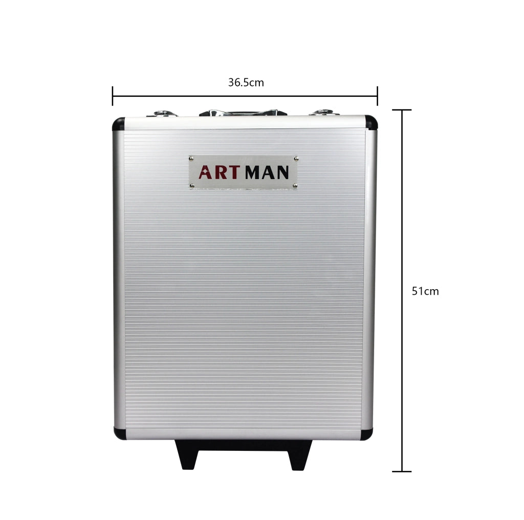 Set di utensili 899 pezzi con cassetta degli attrezzi in alluminio e plastica, 4 cassetti, mobiletto con ruote, colore argento, 36,5x20x51 cm