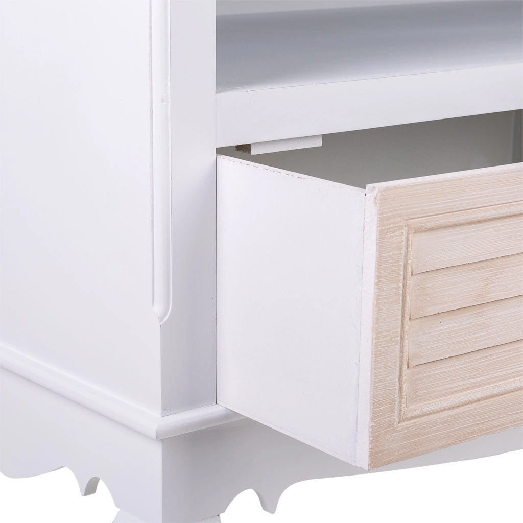 Mobile base in legno bianco 100x42x61h