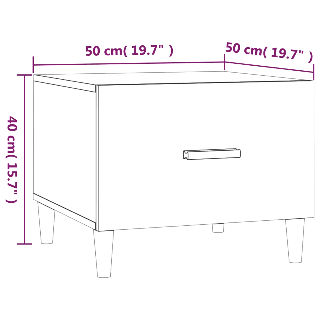 Tavolini Salotto 2 pz Rovere Marrone 50x50x40 Legno Multistrato 817536