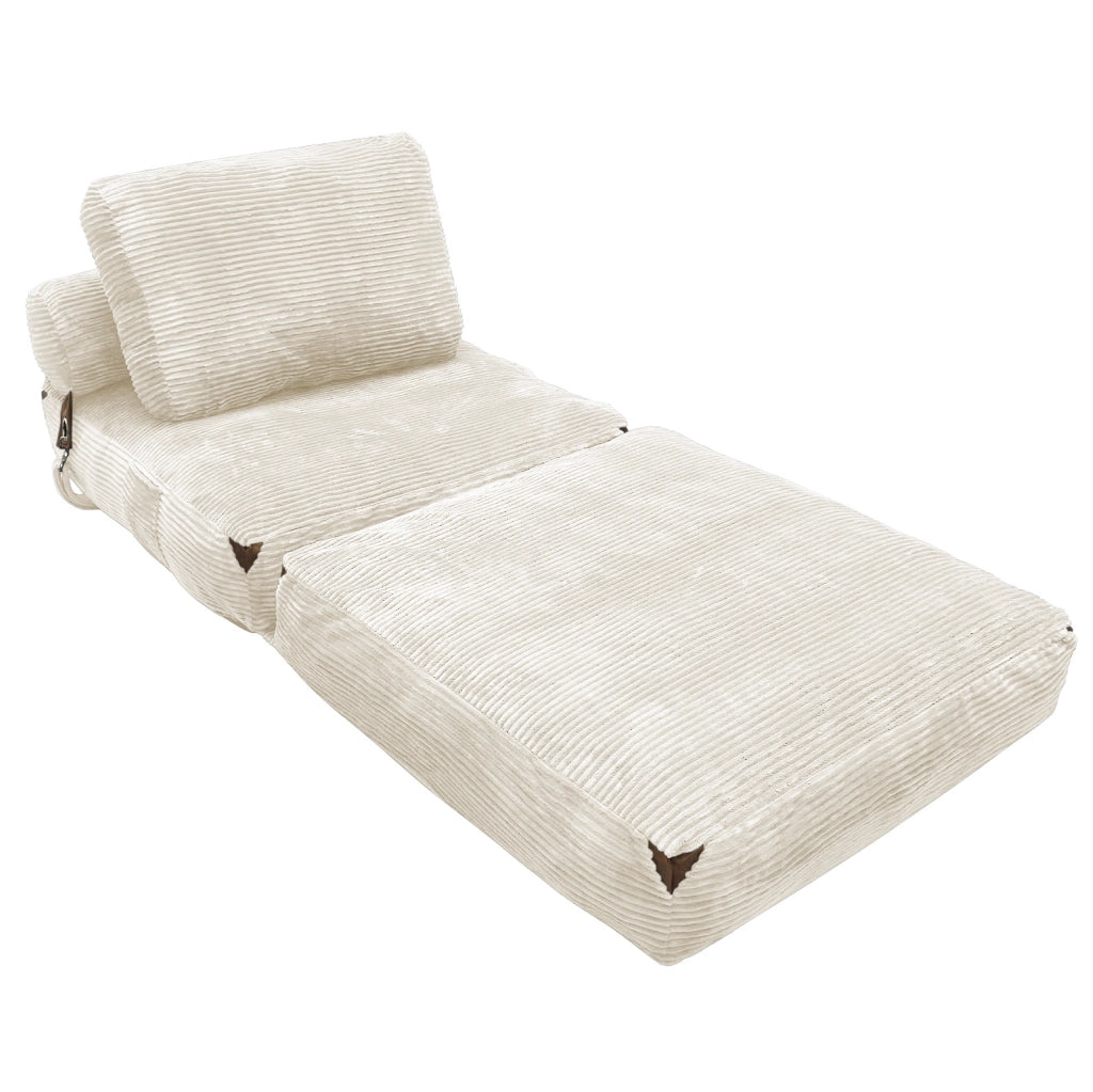 Divano letto pieghevole compatto bianco in flanella