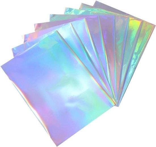 Folie Metallica - 50 pezzi - Argento - Toner Laser - Folie Reattiva - 29x21cm - Folie Decorativa - Trasferimento di Calore - Per Stampante - Scrapbooking - Incisione - Fai da Te