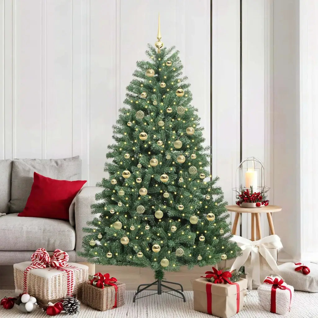Albero di Natale Artificiale con Rami Pieghevoli Verde 180 cm 3395491