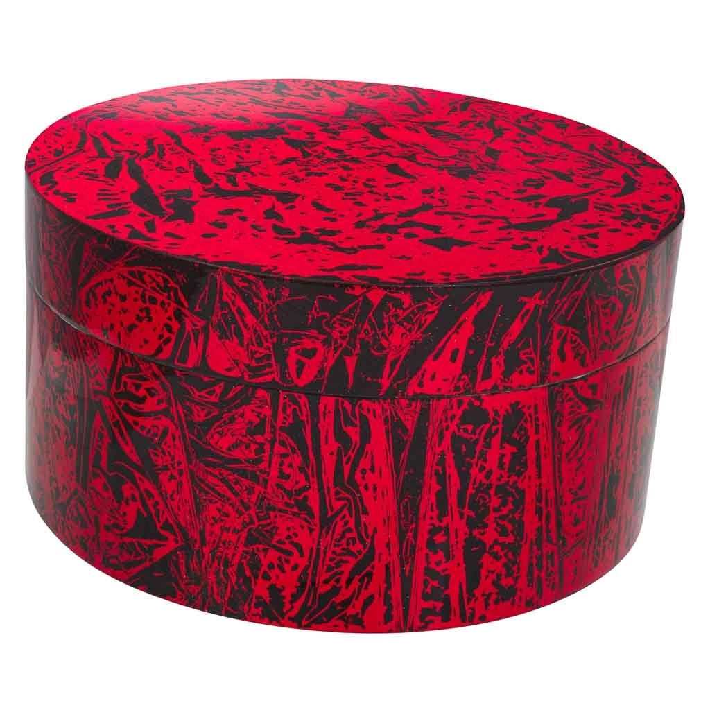 Scatola in ceramica rossa 25x25x13h
