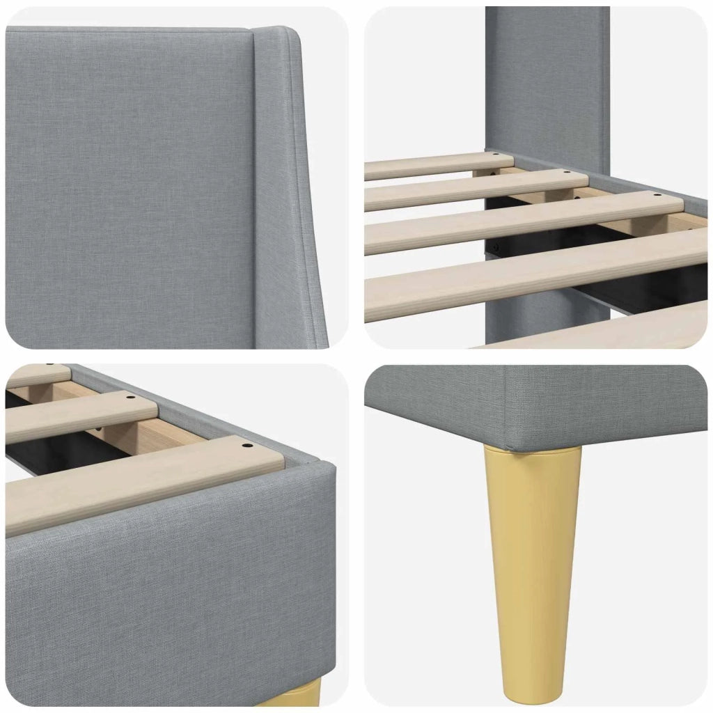 Struttura del letto Grigio chiaro 90 x 200 cm Tessuto 42027321
