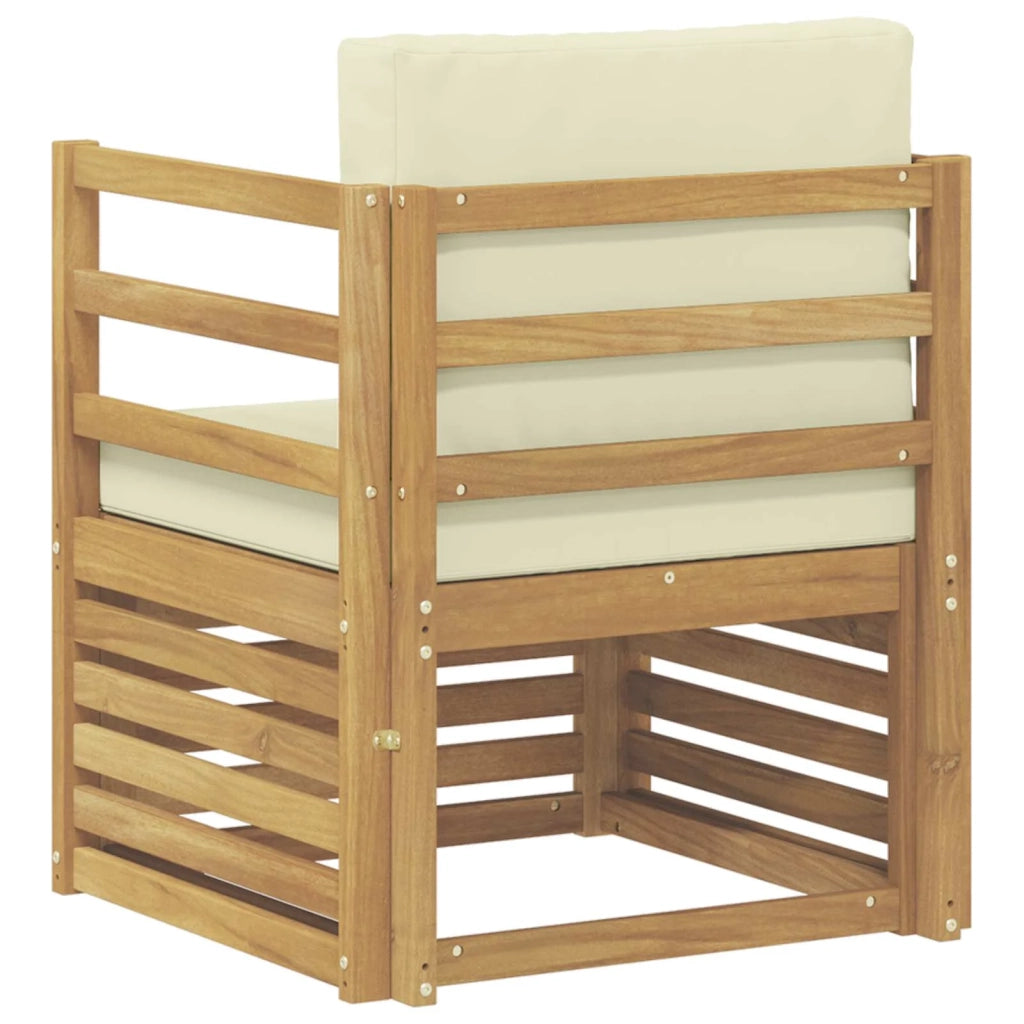 Divano da esterno Poliestere Bianco e crema 3439077