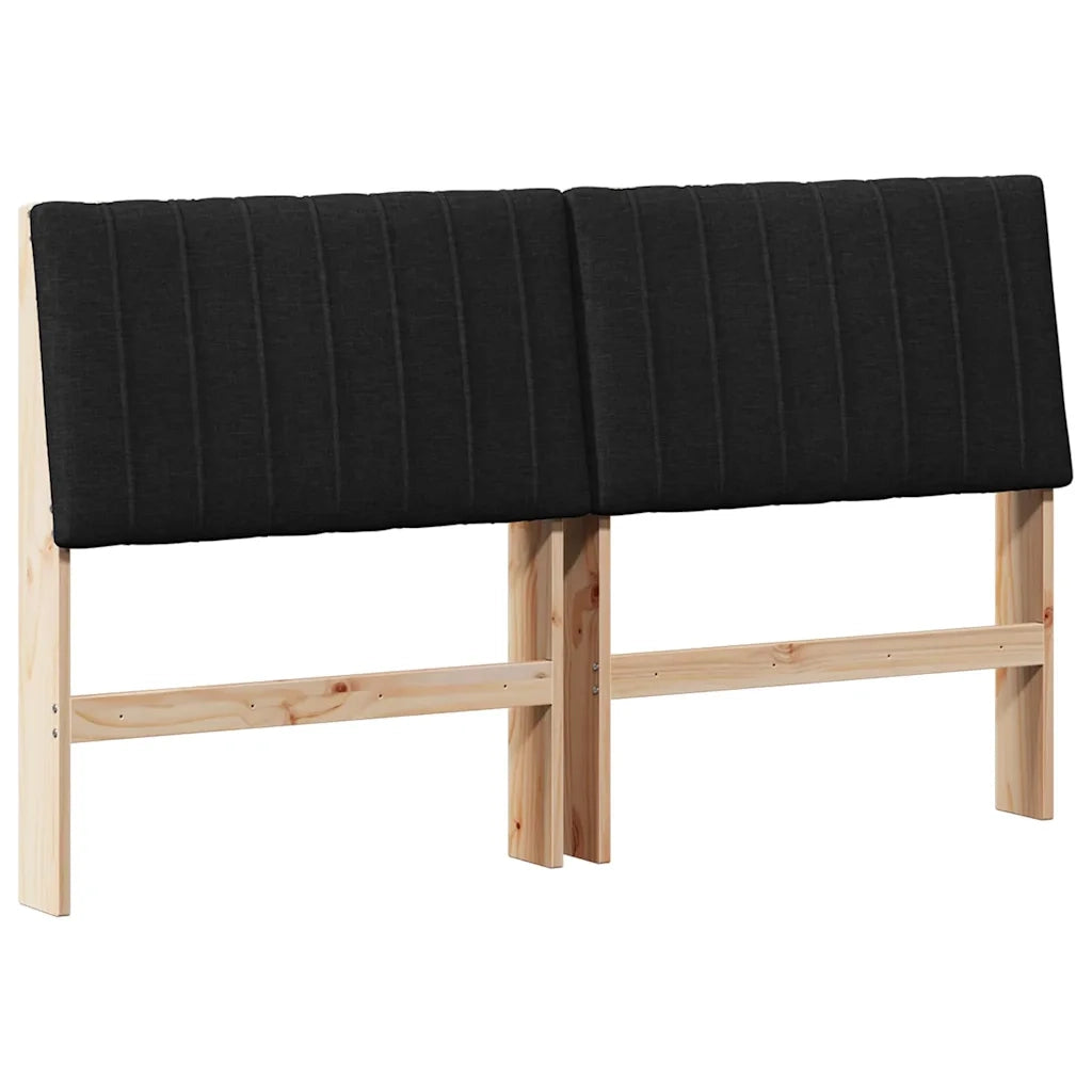 Testiera | Testata imbottita Nero 150 cm Pino massello