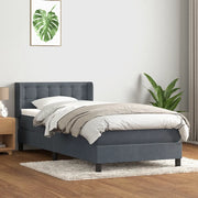 Giroletto a Molle con Materasso Grigio Scuro 80x210 cm Velluto 3318430