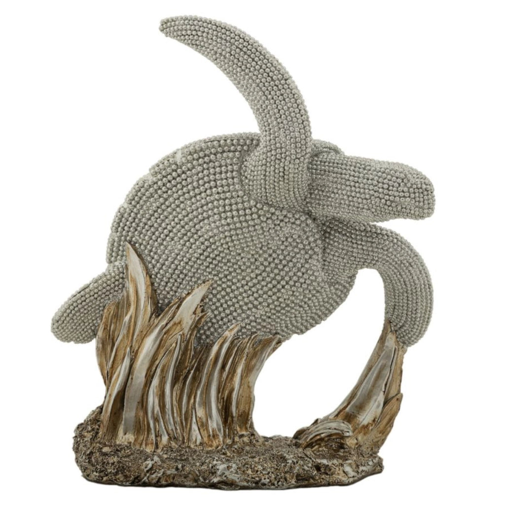 Scultura Tartaruga, Argento, Poliresina, 19x10,5x22 cm