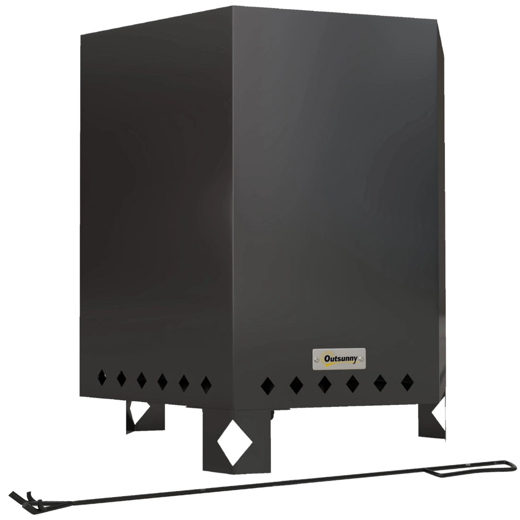 Braciere per esterno ¨C Minimal ¨C Argento Nero 45x39x47 cm