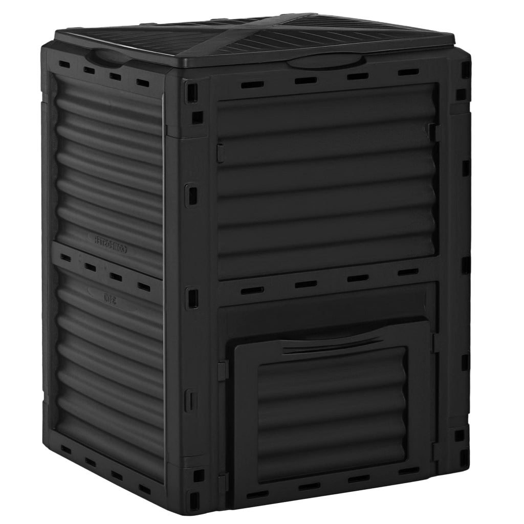 Compostiera da Giardino 300L ¨C zephmum ¨C Plastica Nera