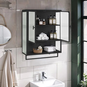 Mobiletto Bagno con Ante in Vetro e Portasalviette ¨C MINIMAL ¨C Nero, 60 cm