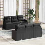 Set Divano da Giardino Nero 55 x 55 x 37 cm polyrattan