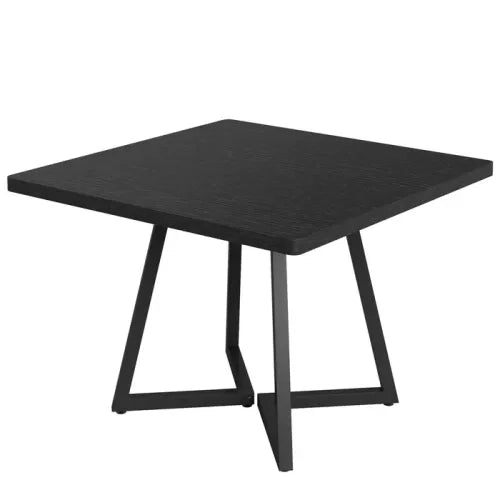 Tavolo quadrato da pranzo in MDF e metallo nero, stile rustico, compatto e versatile per casa