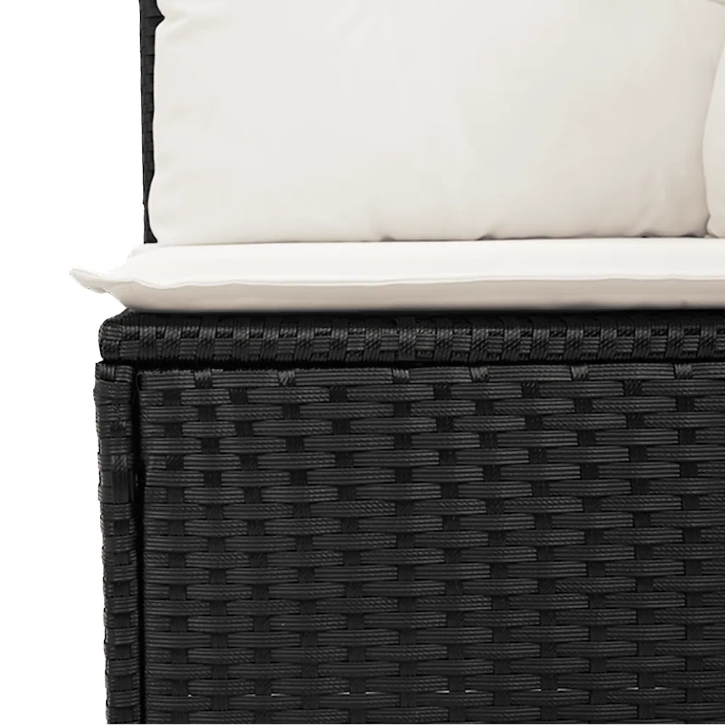 Set Divani da Giardino 5 pz con Cuscini in Polyrattan Nero 3326627