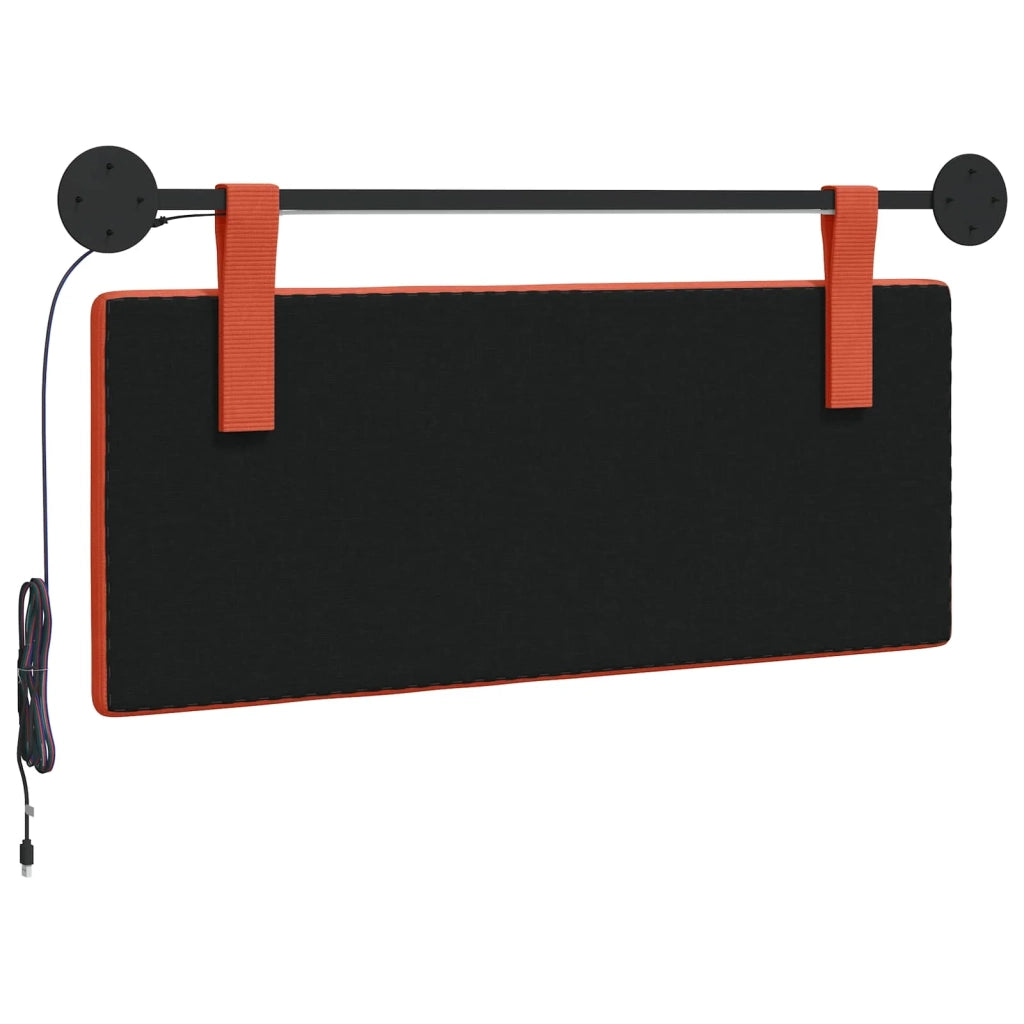 Testiera | Testata sospesa Con luce LED Rosso Arancio Tessuto in Cords