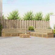 Set di divani da esterno 9 pz Bianco e Beige 3390248