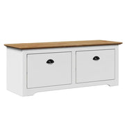 Panca da Ingresso BODO Bianca e Marrone 114x40x45 cm