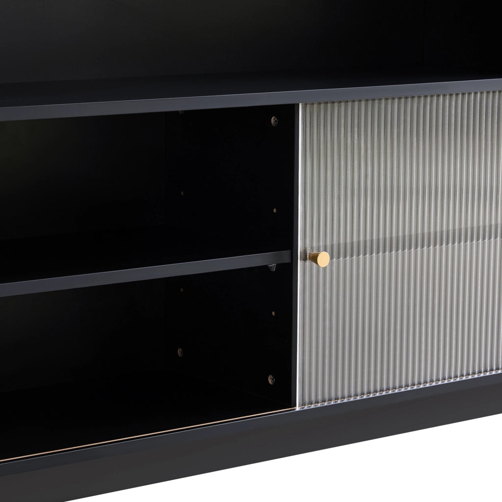 Isola cucina girevole 360° con bancone bar; contenitore e LED; estensione max 183 cm; nera HOMVRA