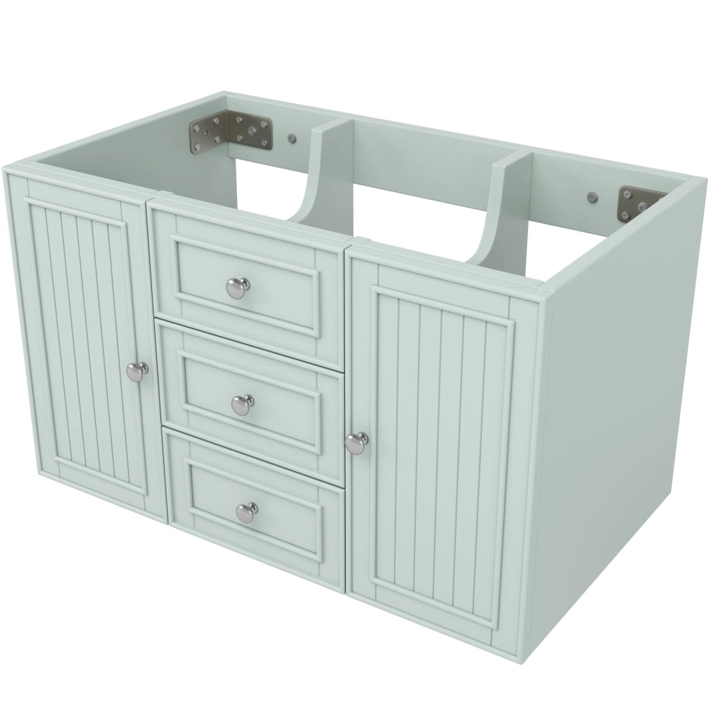 Mobile sottolavabo sospeso verde in MDF con cassetti e vano, 78,5 cm