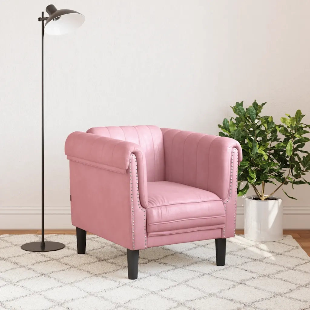 Poltrona | Sedia Relax Rosa in Velluto