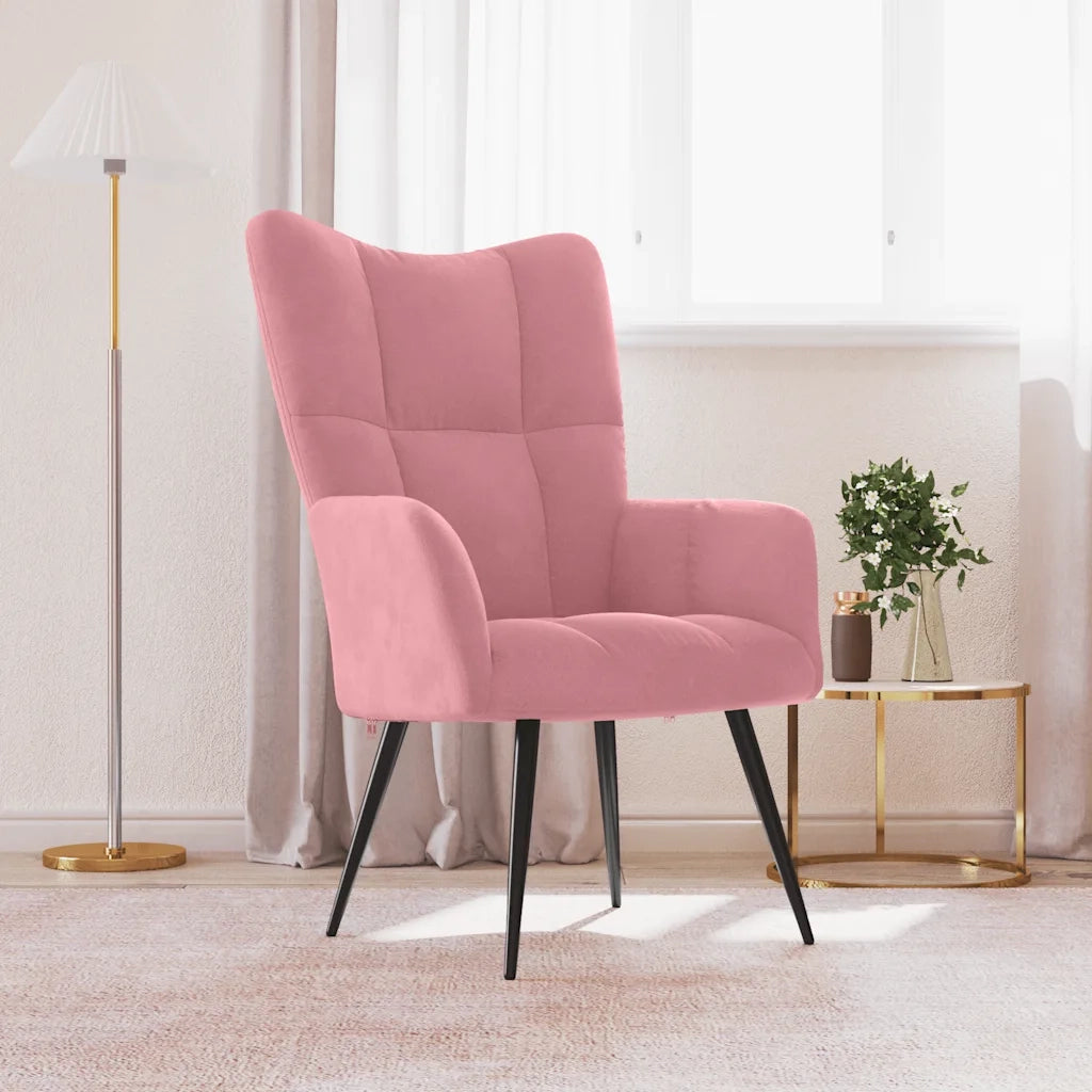 Sedia Relax Rosa in Velluto 328077
