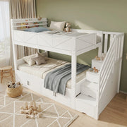 letto a castello in legno massiccio e mdf bianco 90x200 cm