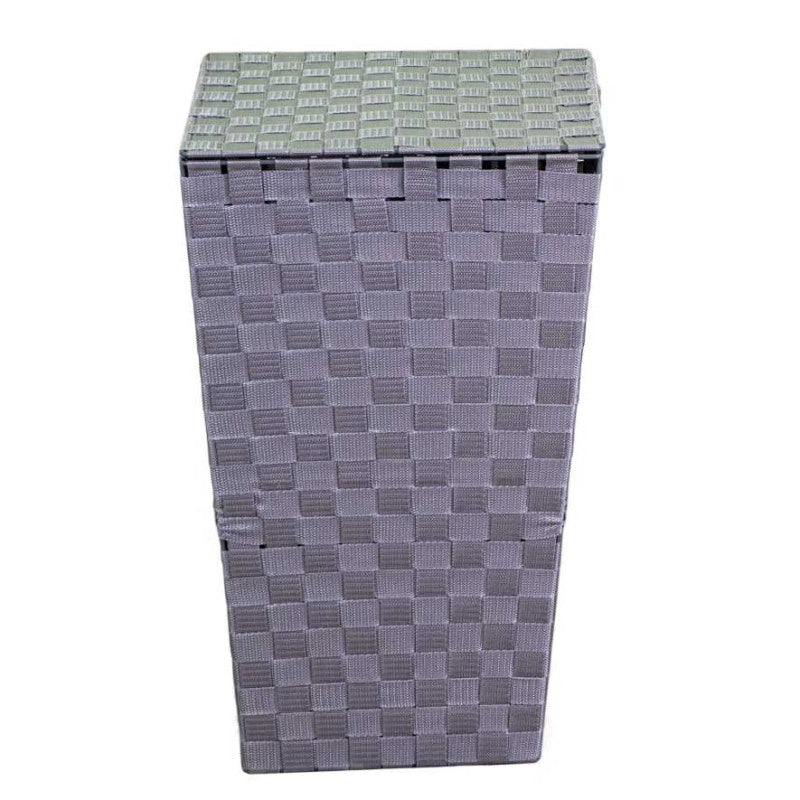 Cestone poliestere grigio quadro cm 33x33h53