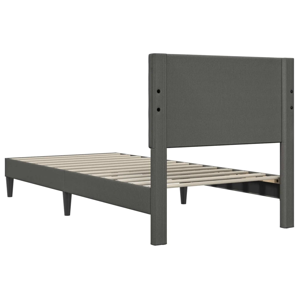 Struttura del letto-Giroletto Grigio Scuro 90 x 190 cm Tessuto in Cords 920660
