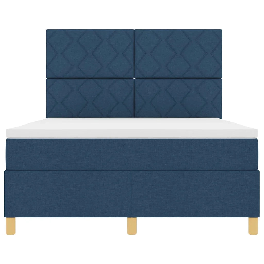 Letto a molle con materasso Blu 140 x 190 cm Tessuto 3343179