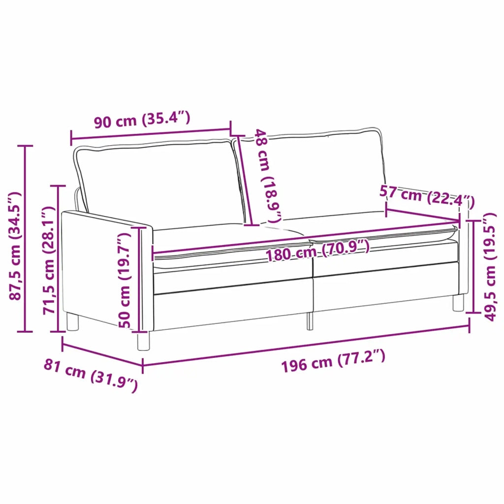Set di divani 2 pz Nero Tessuto 3417103