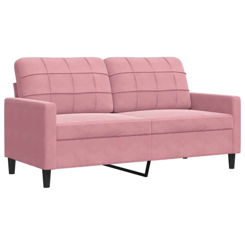 Set di Divani 2 pz con Cuscini e Rinforzi rosa in Velluto