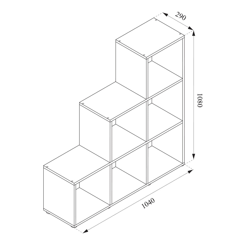 Vicco Scaffale per scale Nero 107.2 x 107.8 cm